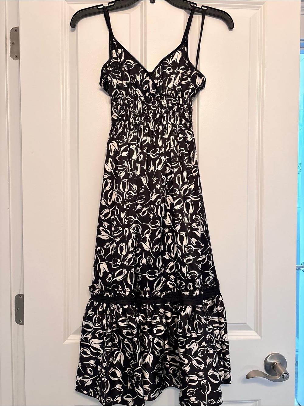 Bebe Black and White Floral Dress